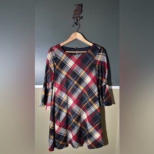 Stylish Plaid Tunic Dress